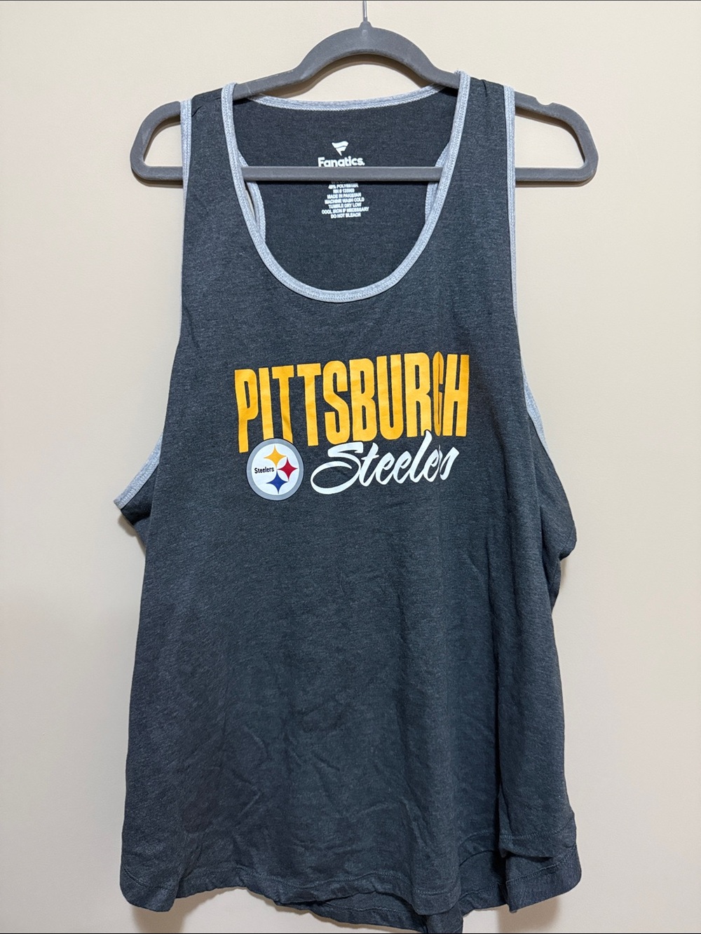 Fanatics Pittsburgh Steelers Dark Gray and Gold Tank Top